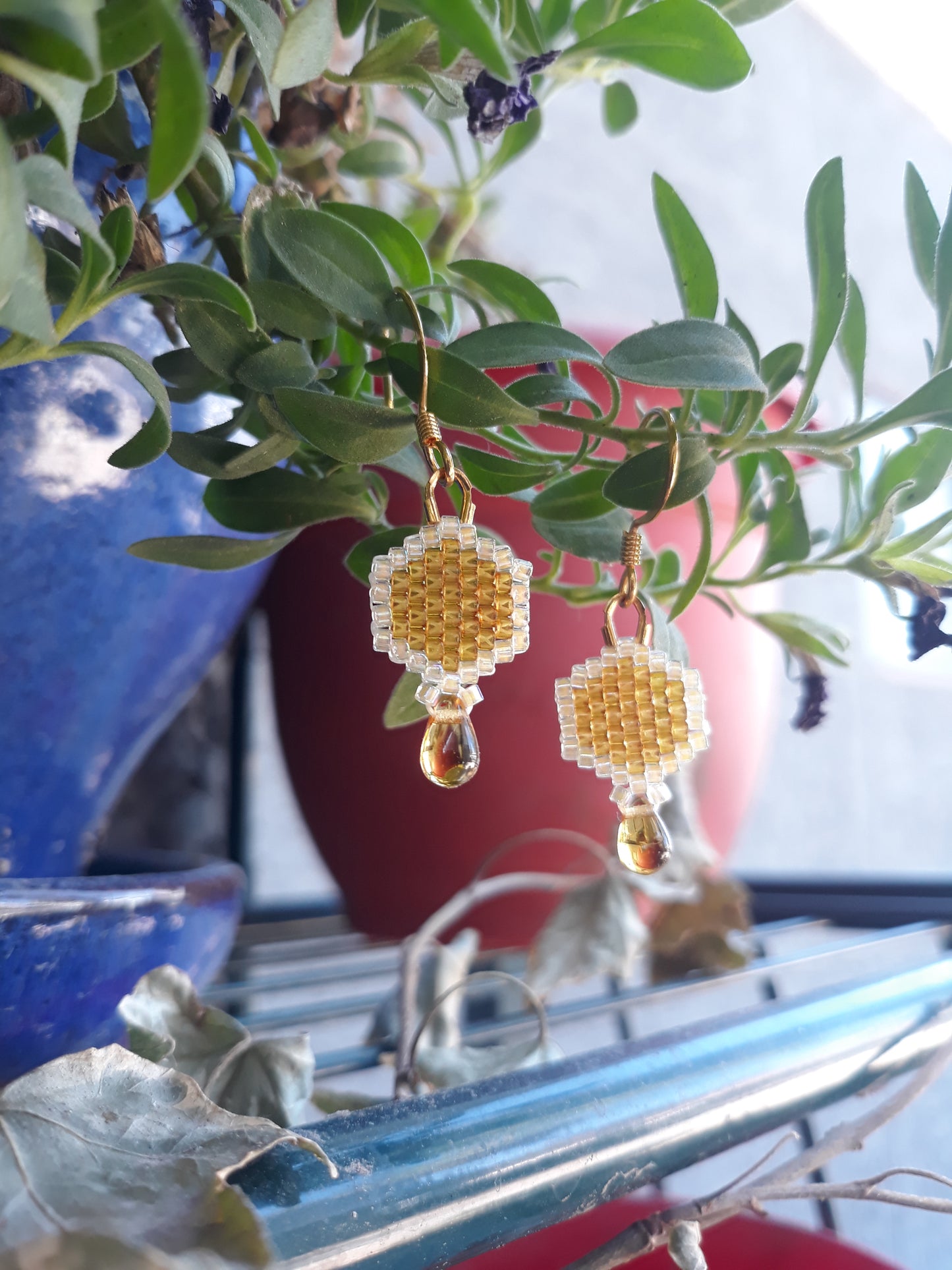 Mini Honeycomb Earrings