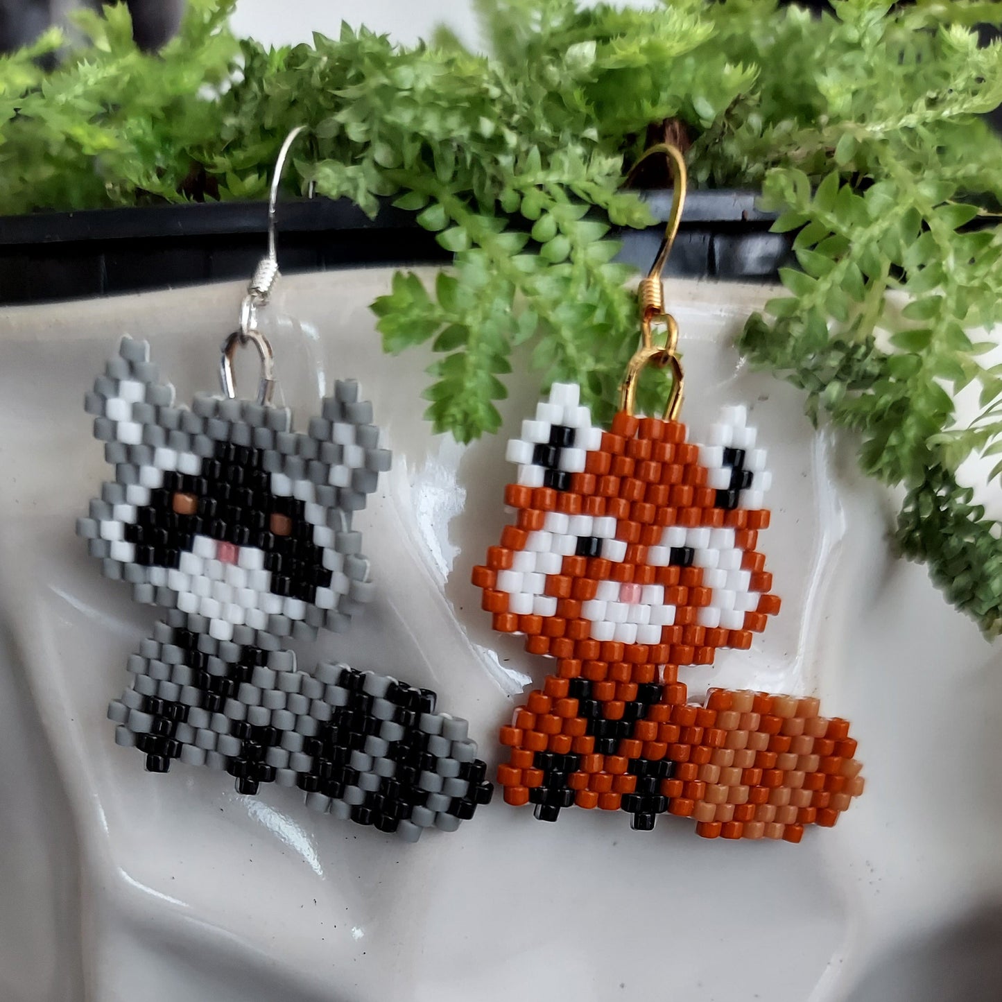 Raccoon Earrings