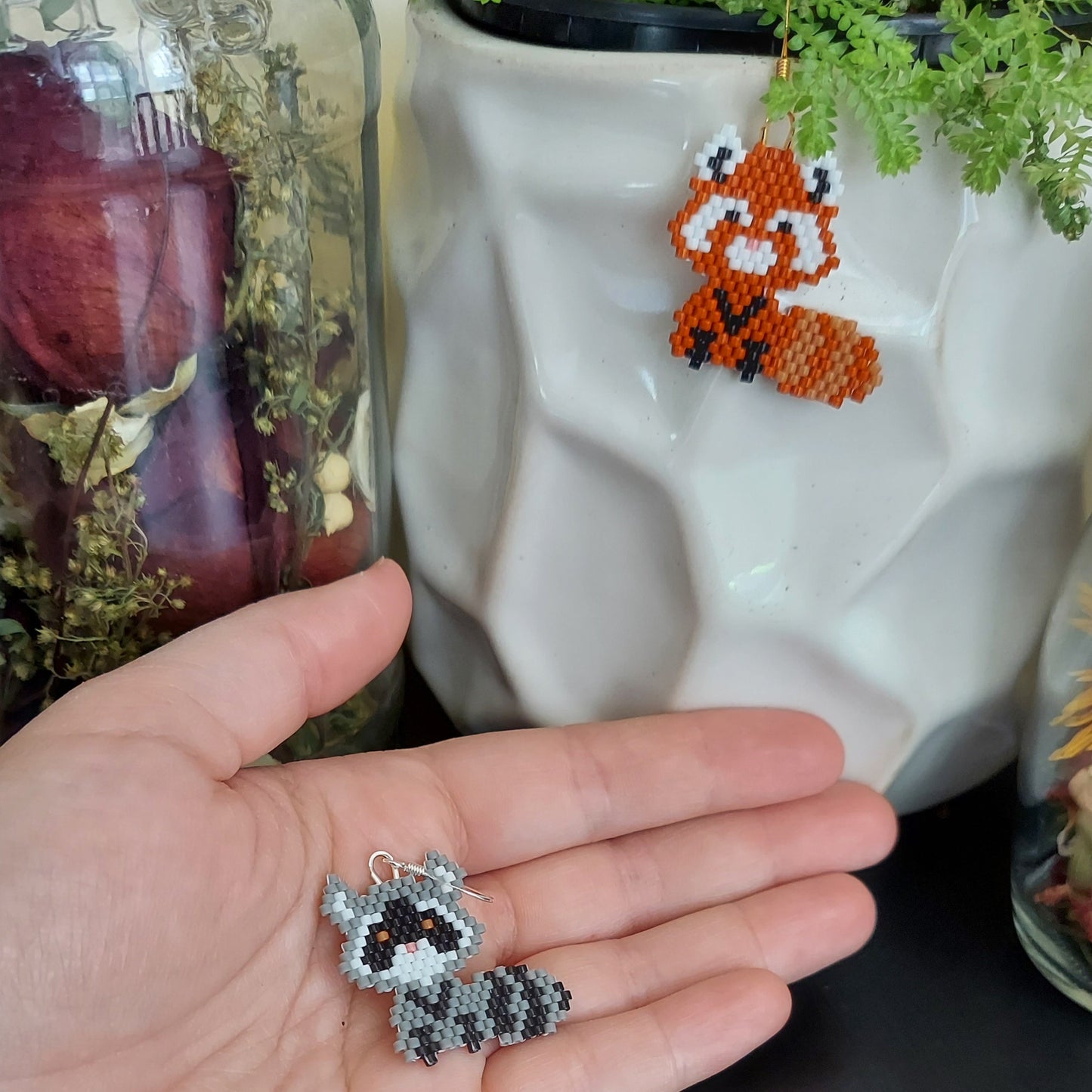 Raccoon Earrings