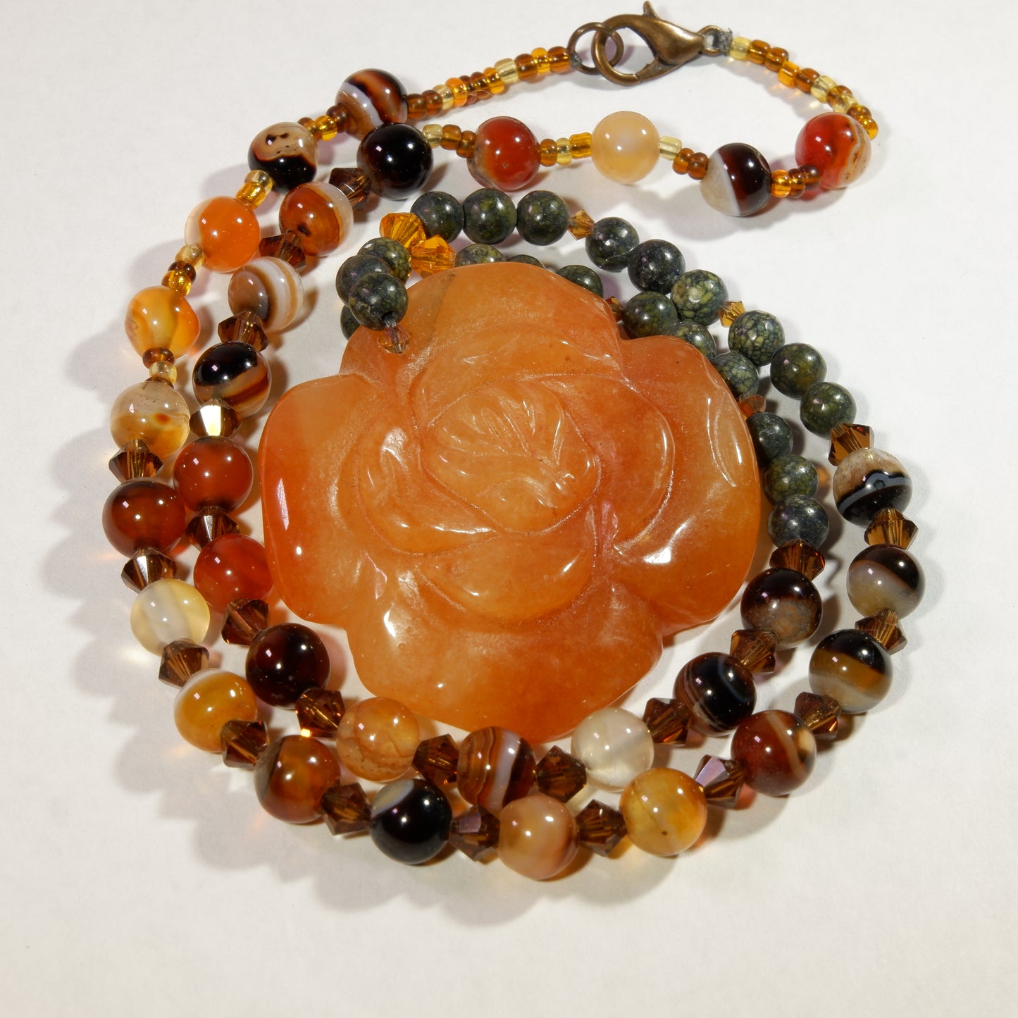 Red Aventurine Rose Necklace