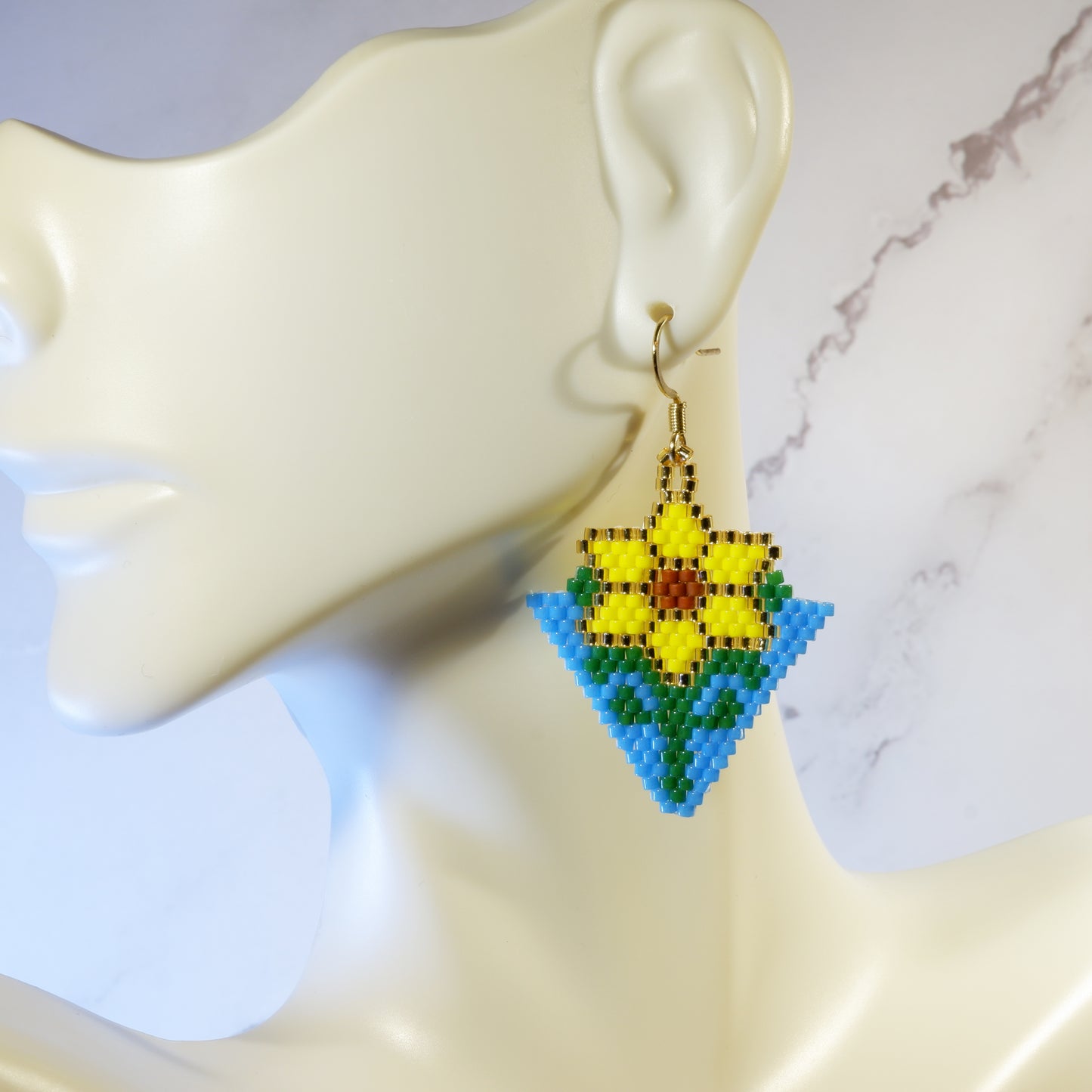 Large Sunflower Earrings