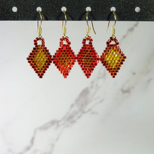 Mini Diamond Beaded Earrings - Autumn