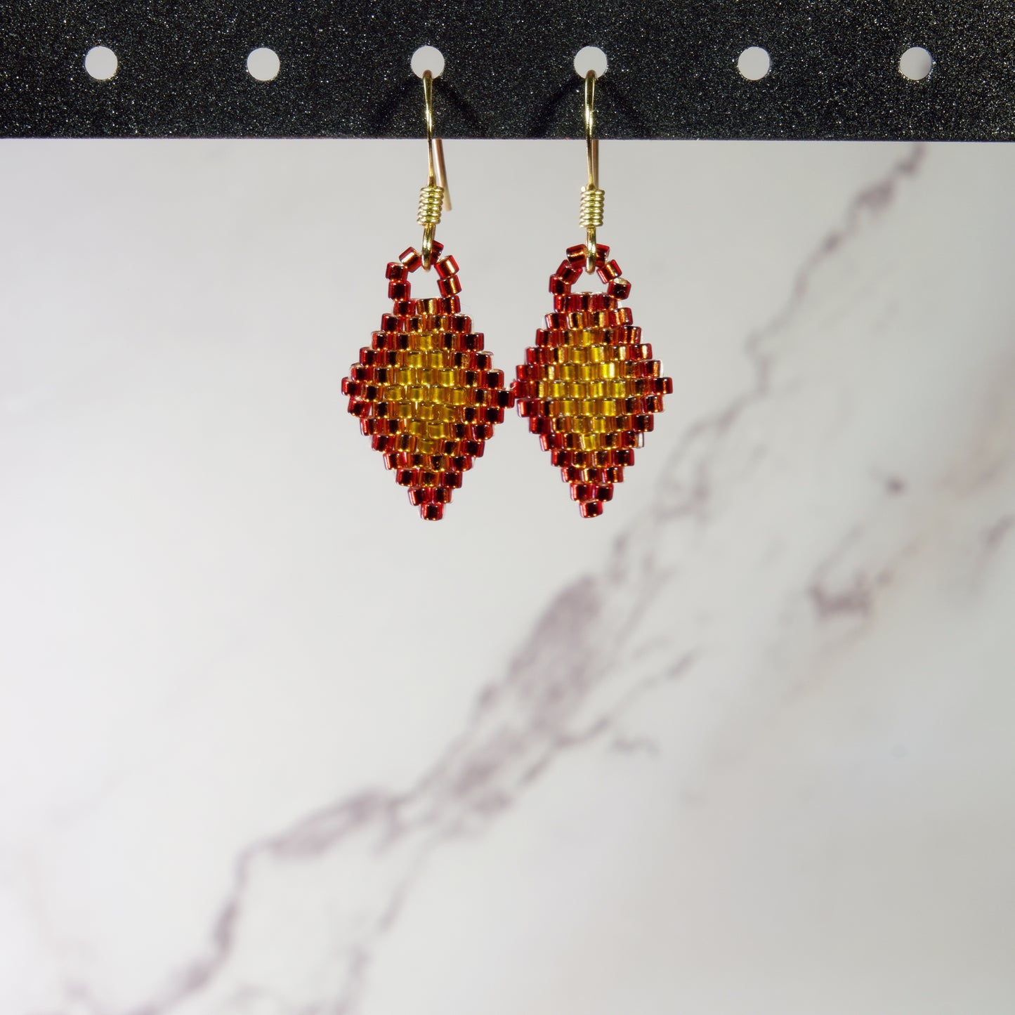 Mini Diamond Beaded Earrings - Autumn