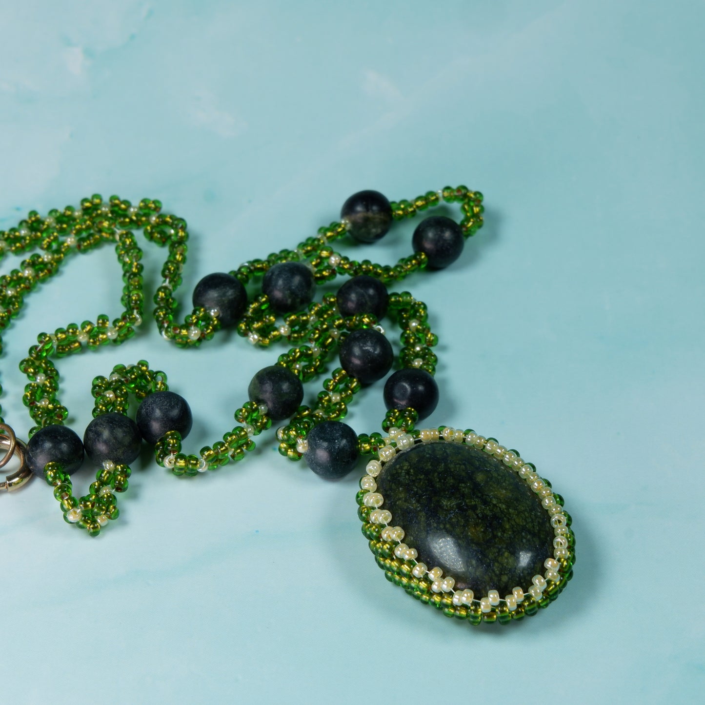 Russian Serpentine Beaded Necklace