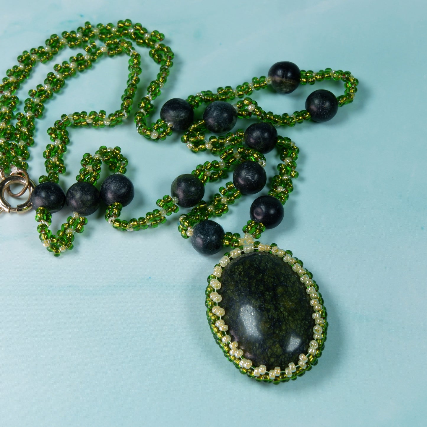 Russian Serpentine Beaded Necklace