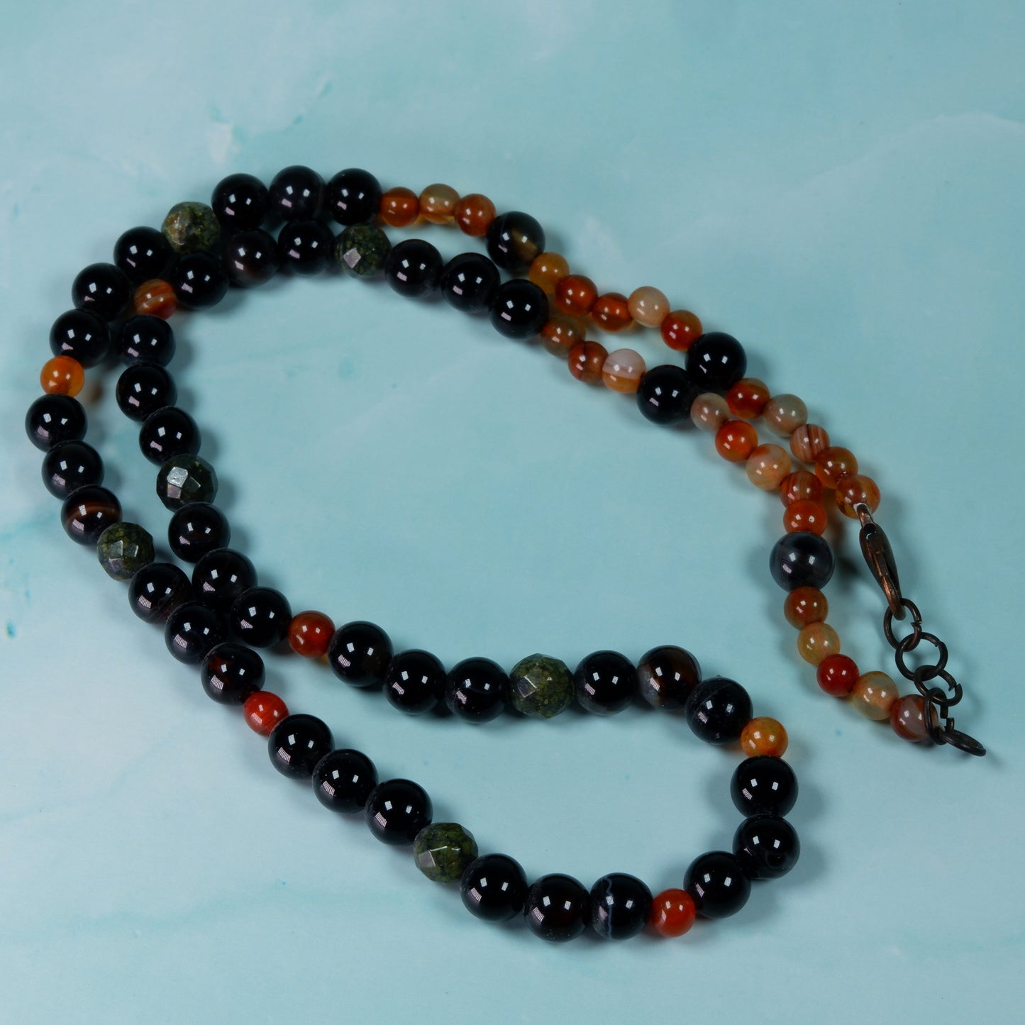 Serpentine and Agate Necklace