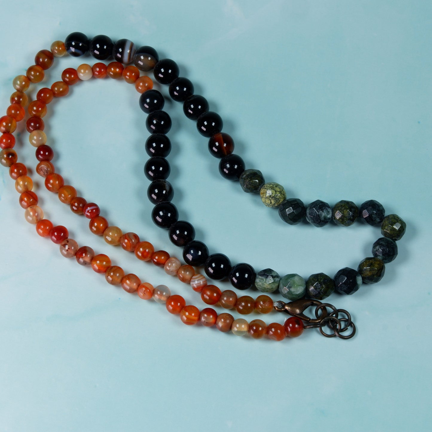 Serpentine and Agate Necklace