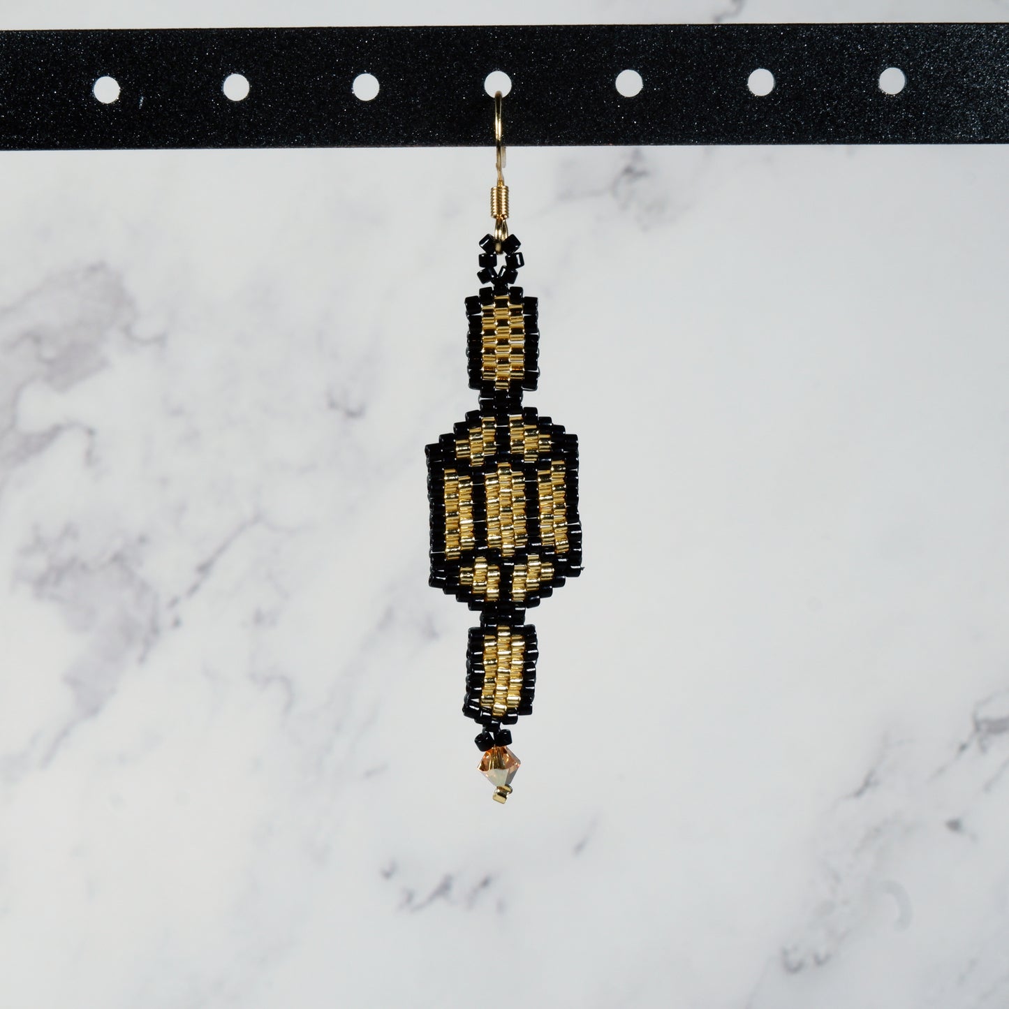 Legend of Zelda Rupee Themed Beaded Earrings with Crystal Accents