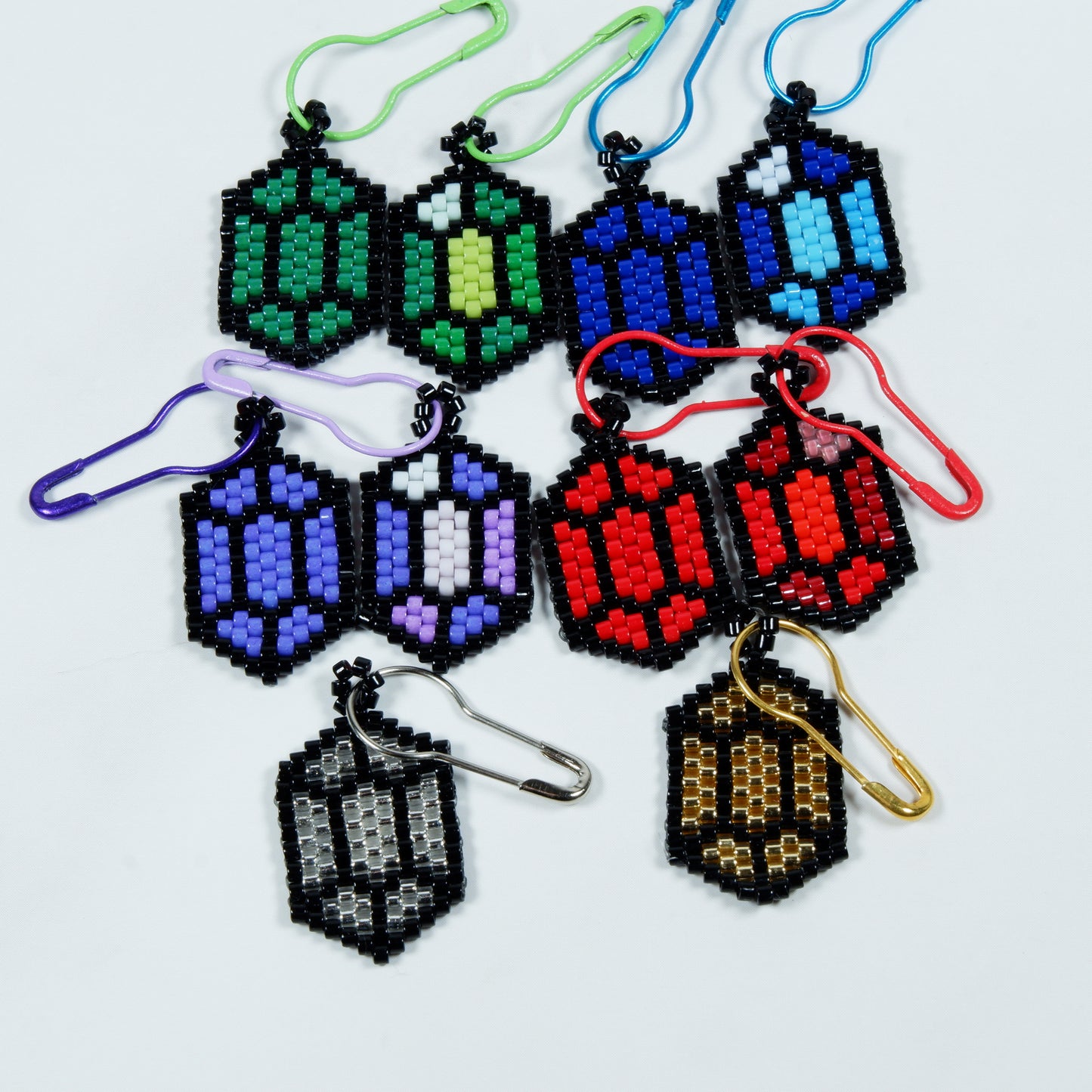 Legend of Zelda Inspired Rupee Stitch Markers