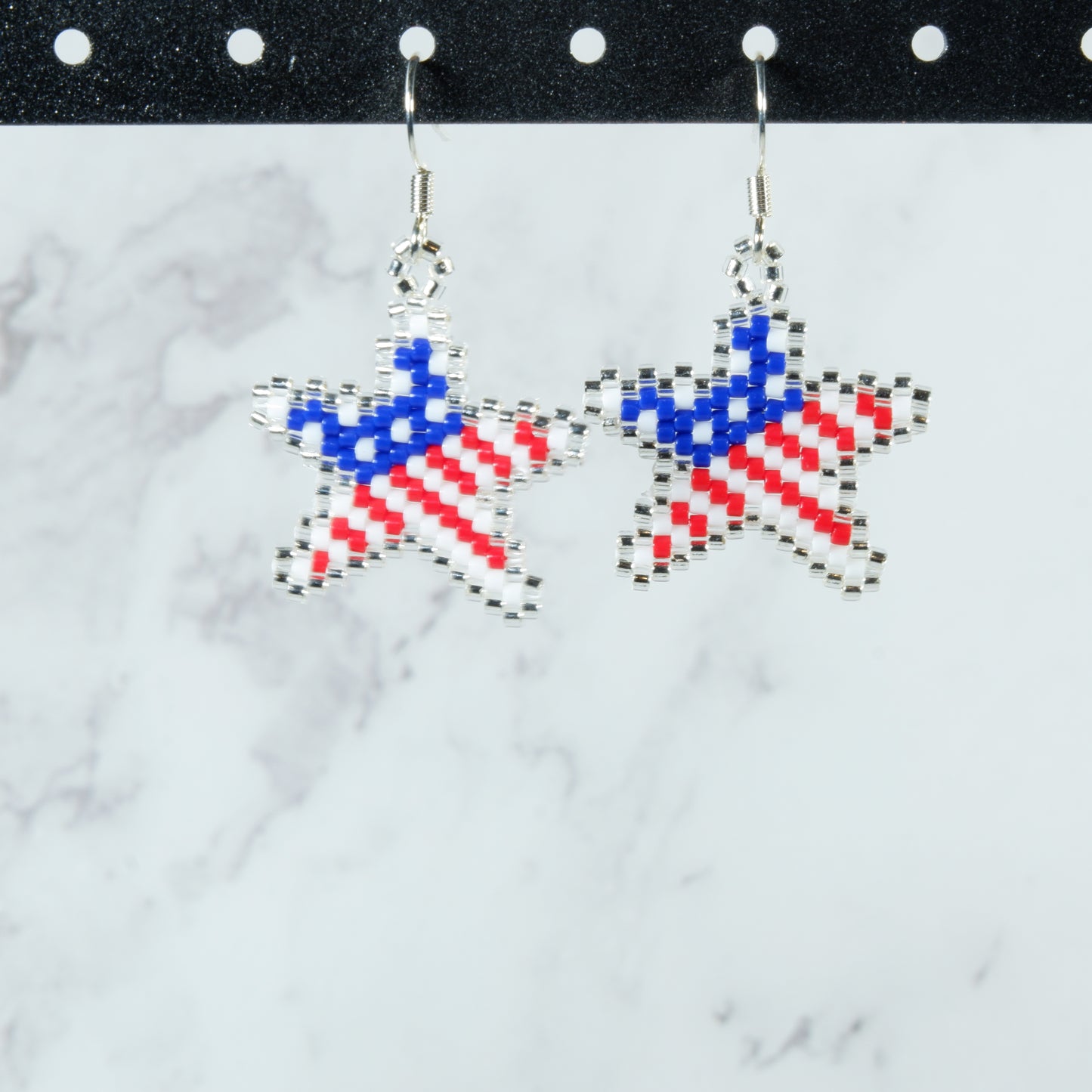 American Flag Star Earrings