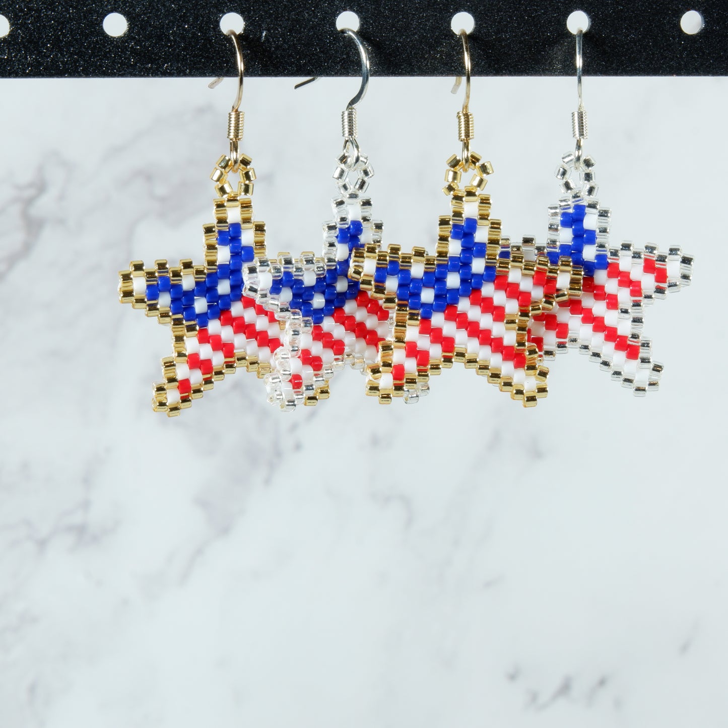 American Flag Star Earrings