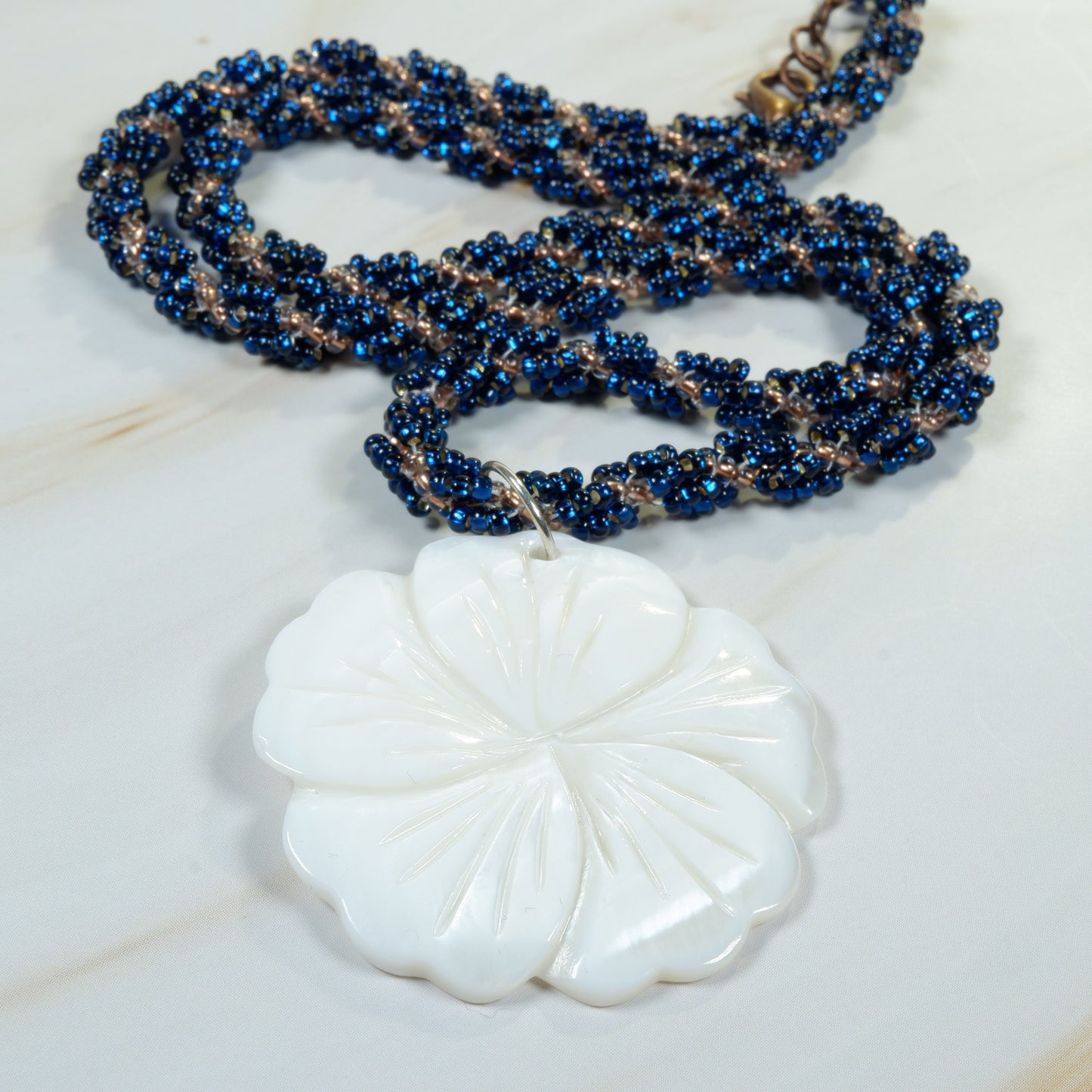 Spiral Rope Shell - Royal Blue & Copper