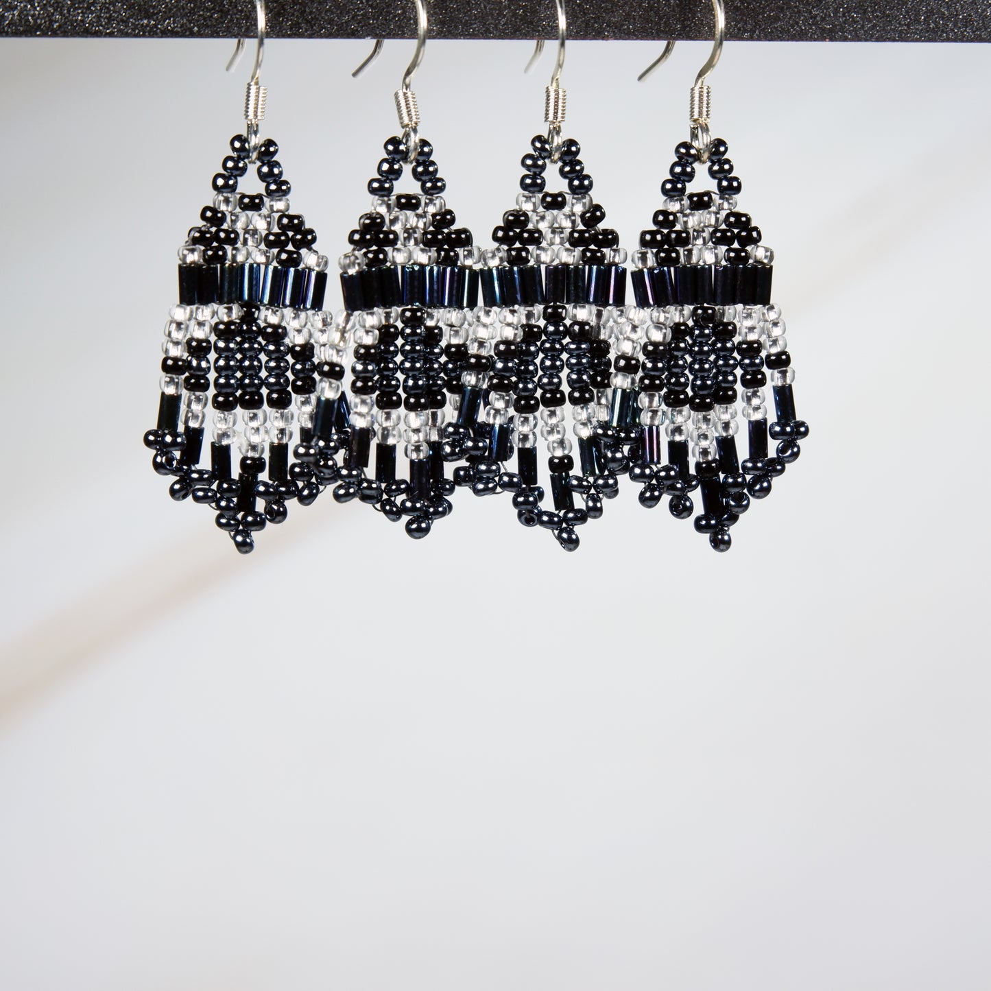 Mini Blue and Silver Fringe Earrings