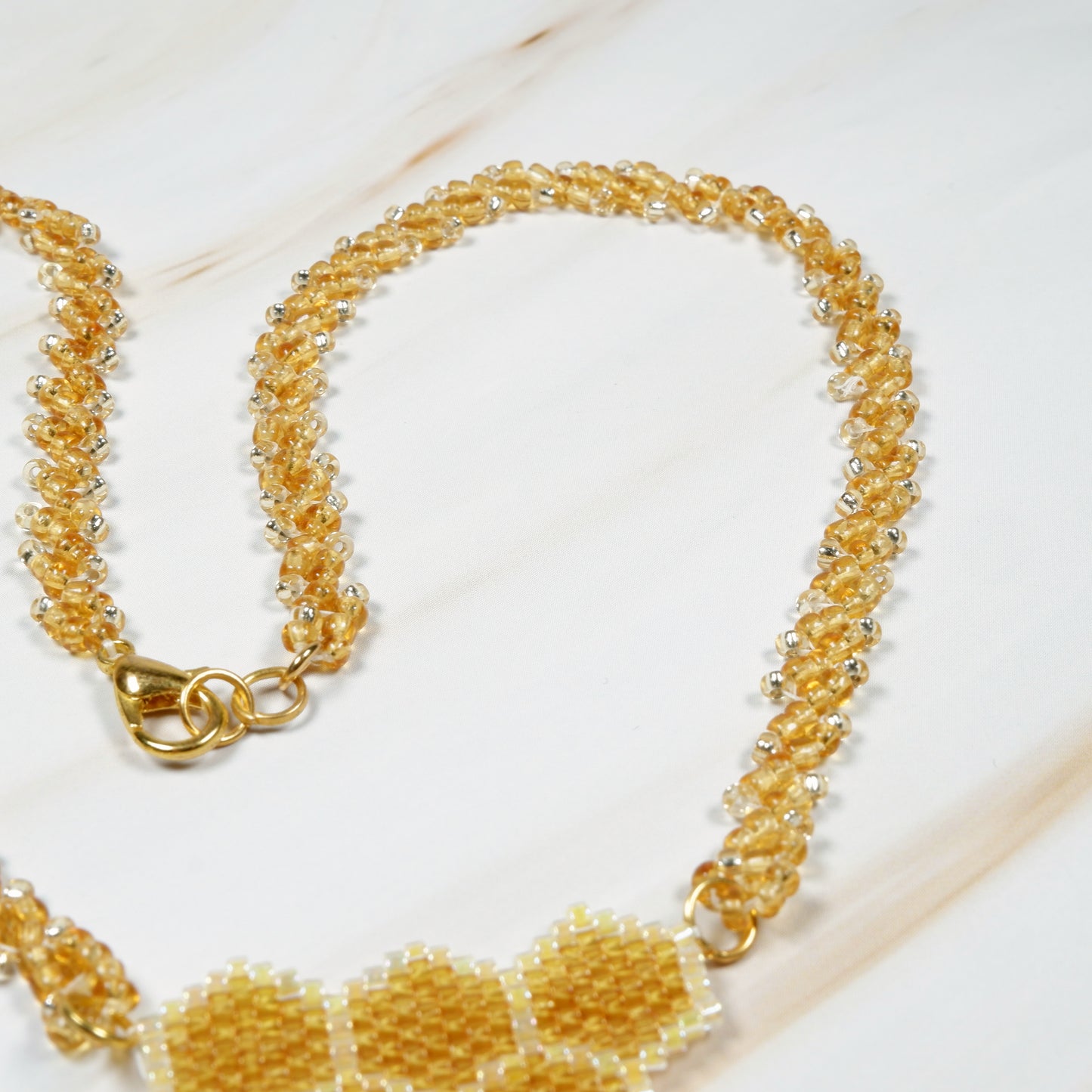 Honeycomb Necklace with Bee