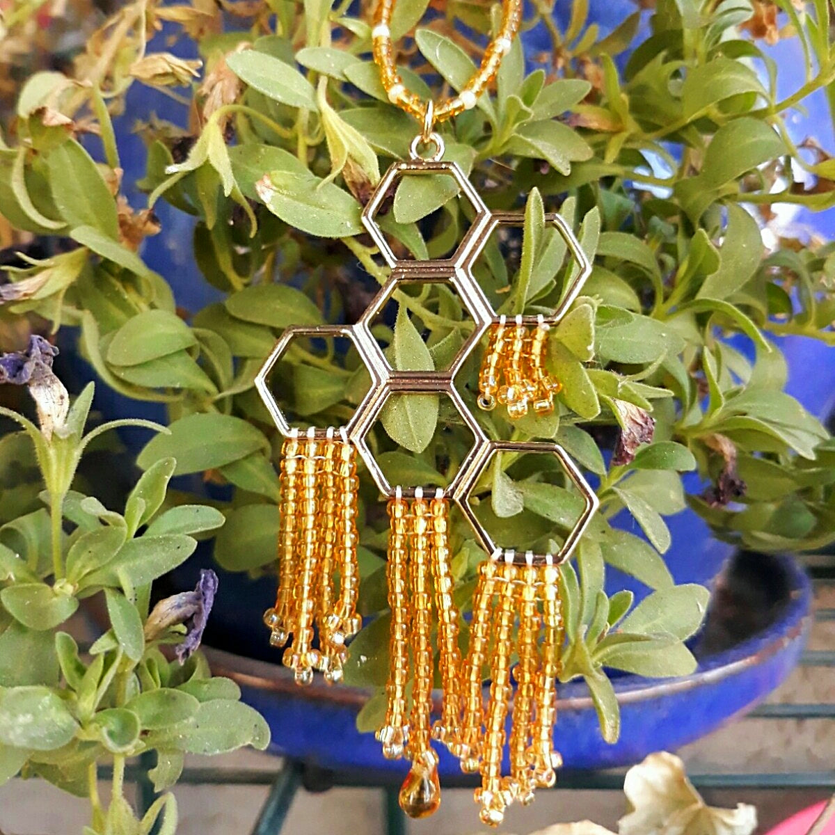 Honeycomb Statement Necklace