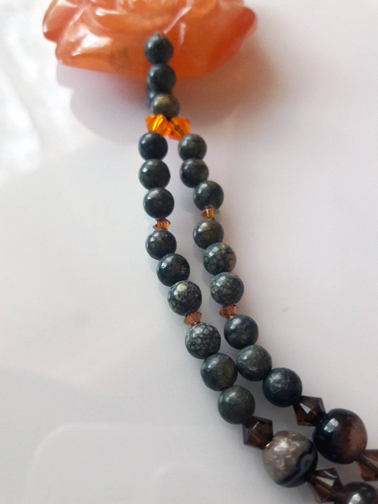 Red Aventurine Rose Necklace