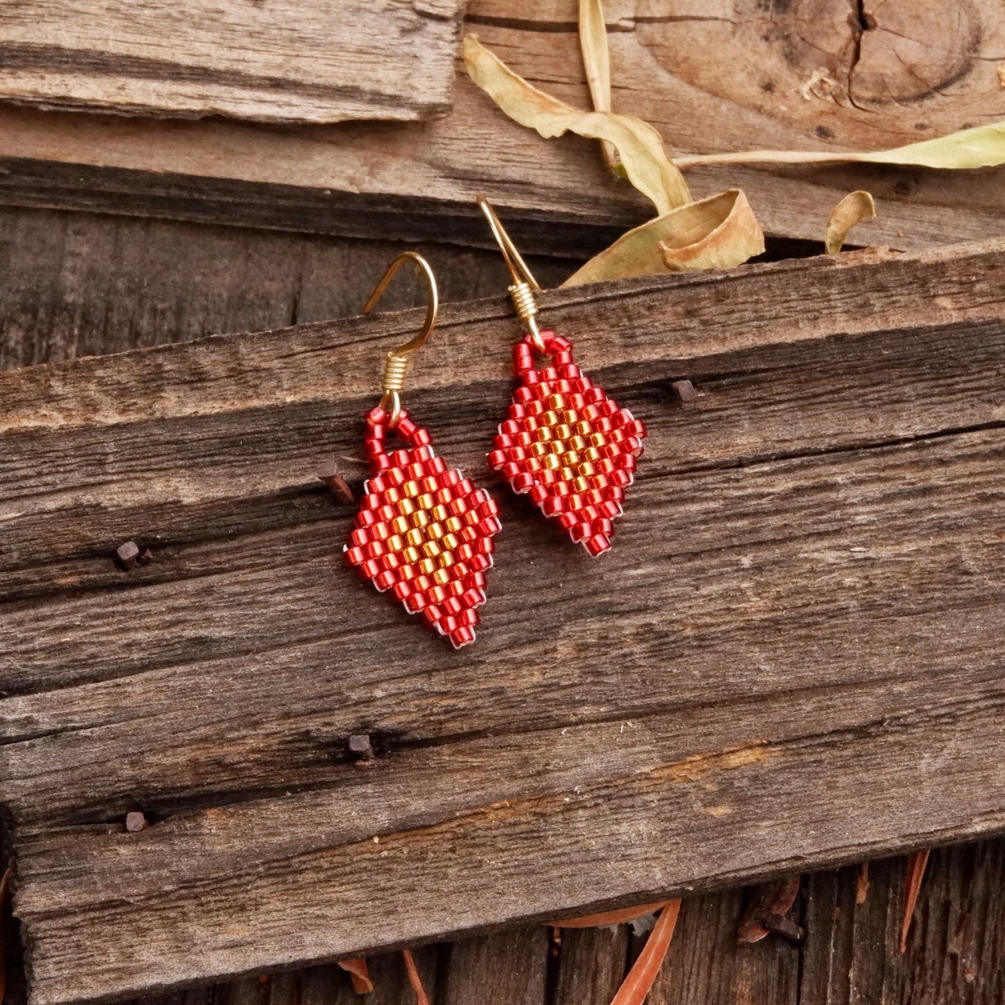Mini Diamond Beaded Earrings - Autumn