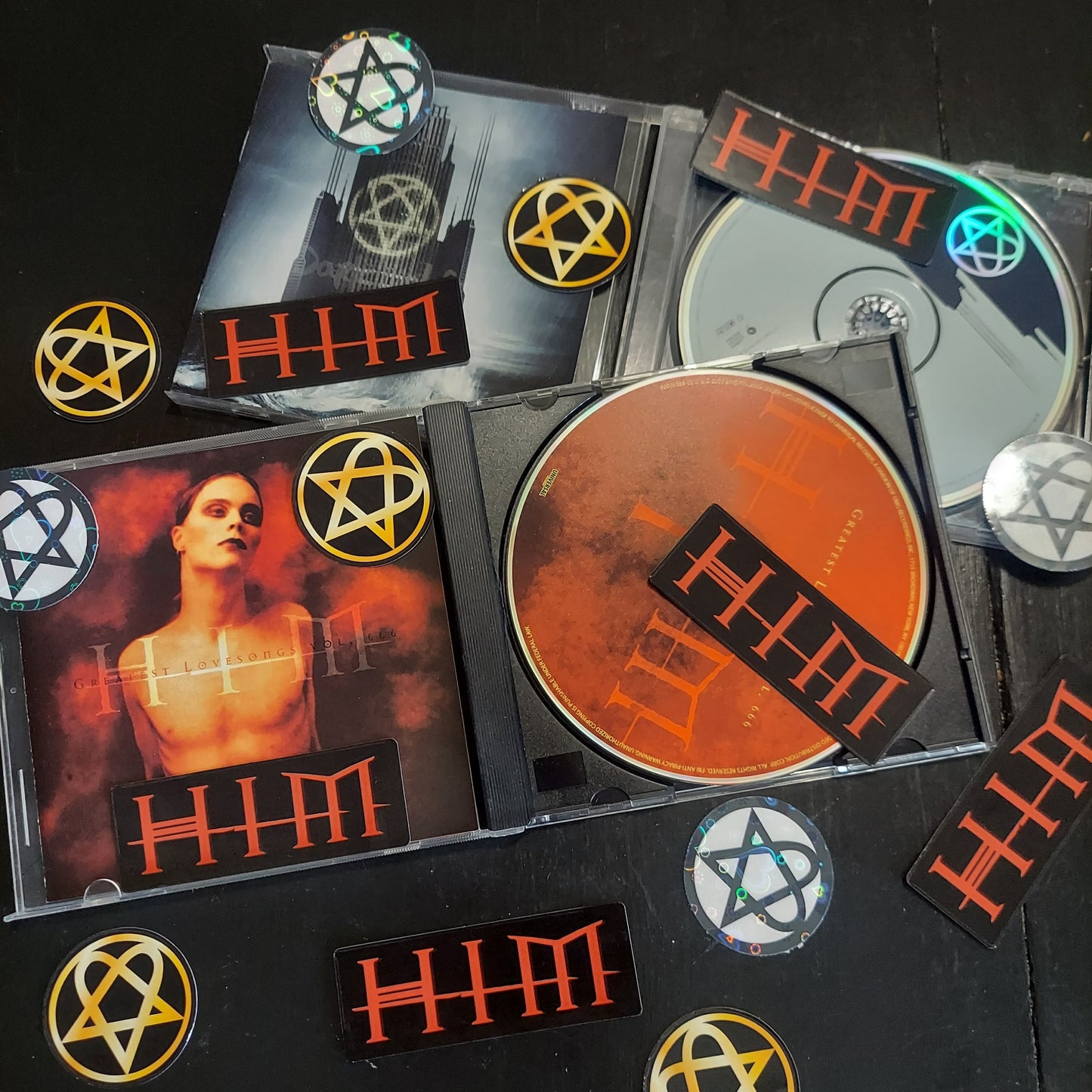 HIM Band Logo Stickers - HIM and Heartagram