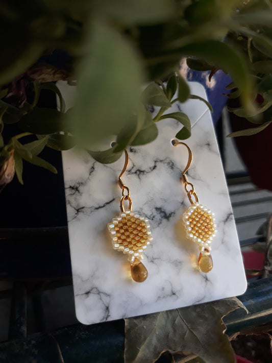 Mini Honeycomb Earrings