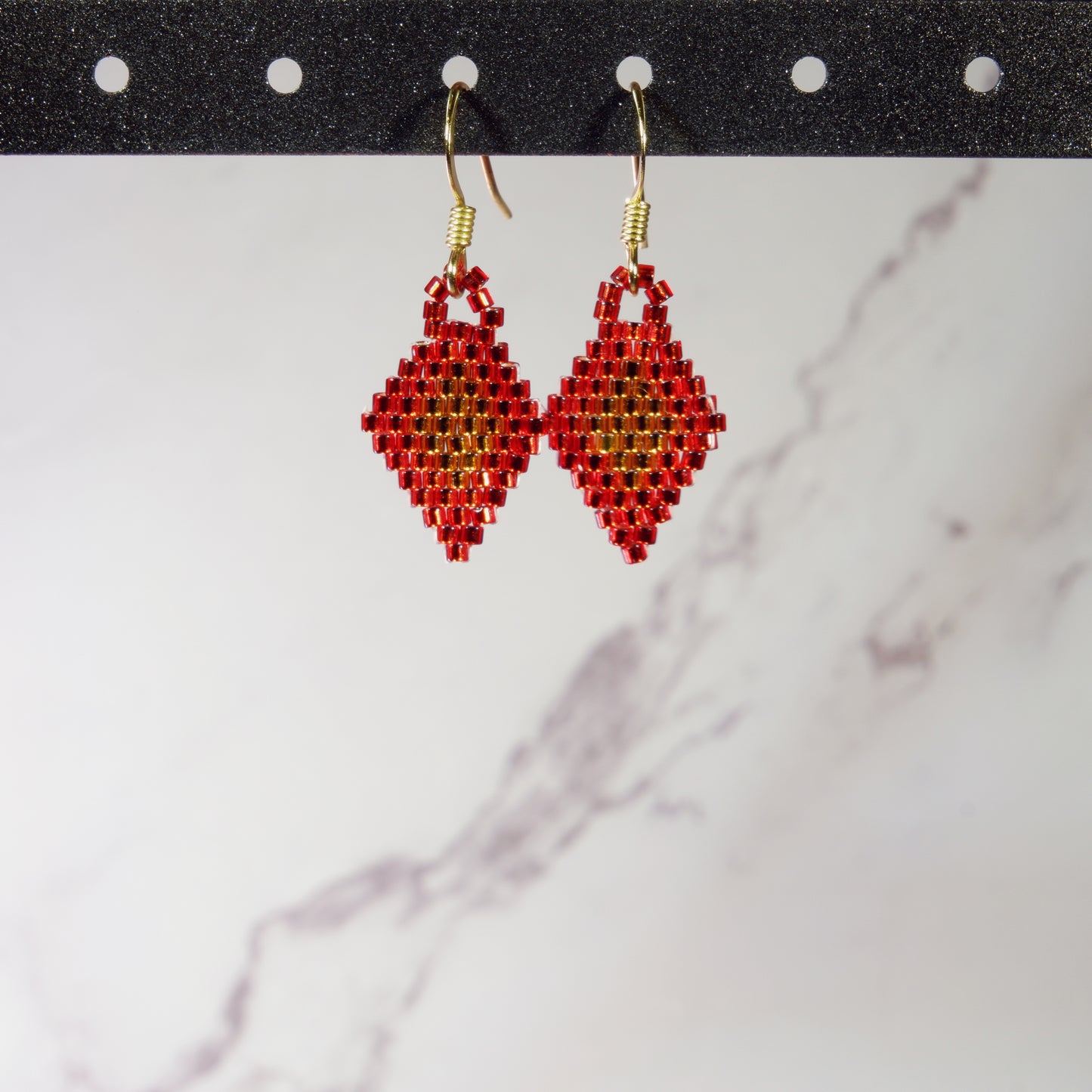 Mini Diamond Beaded Earrings - Autumn