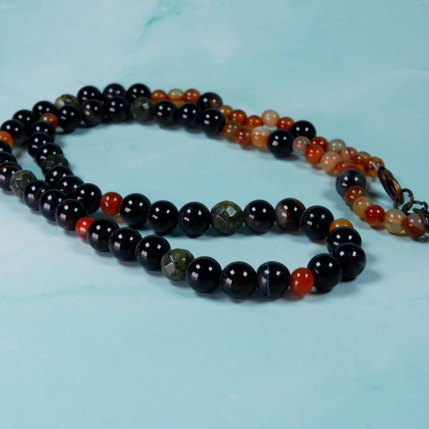 Serpentine and Agate Necklace