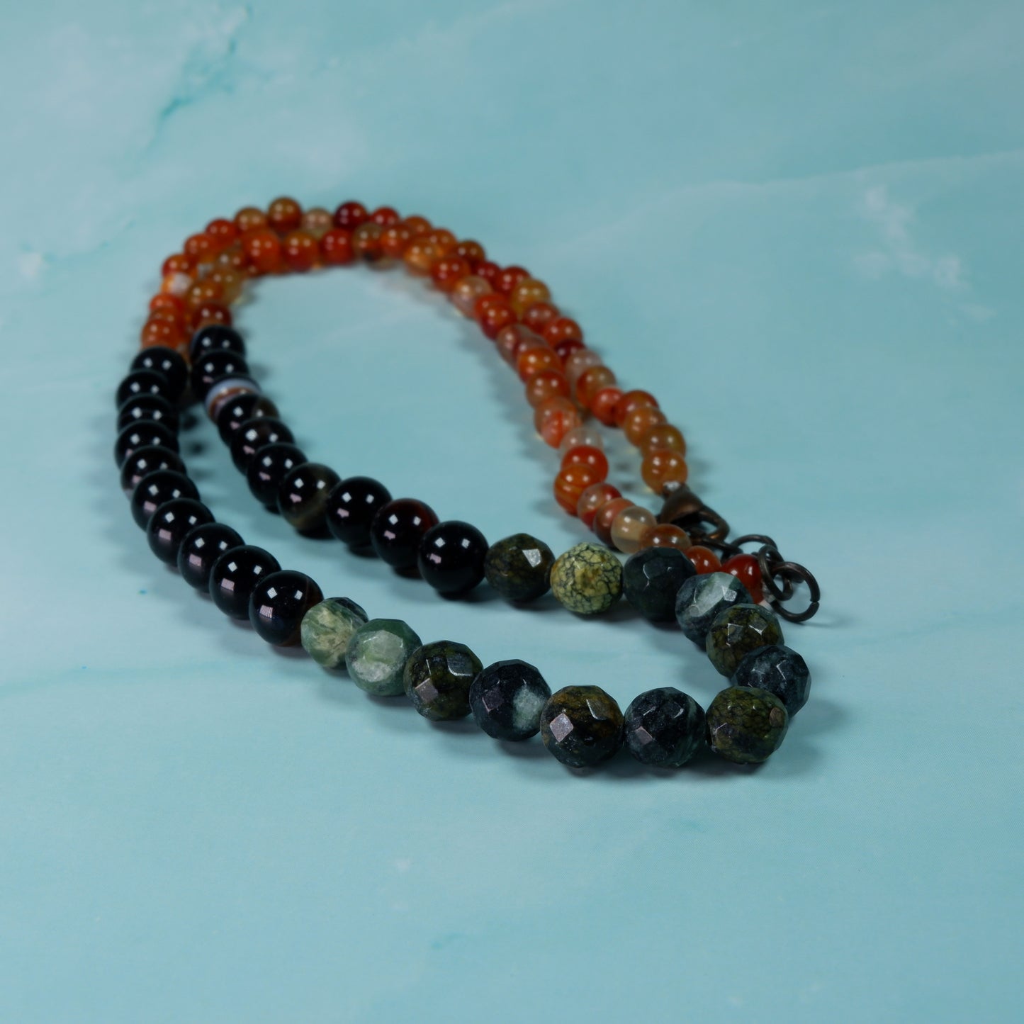 Serpentine and Agate Necklace