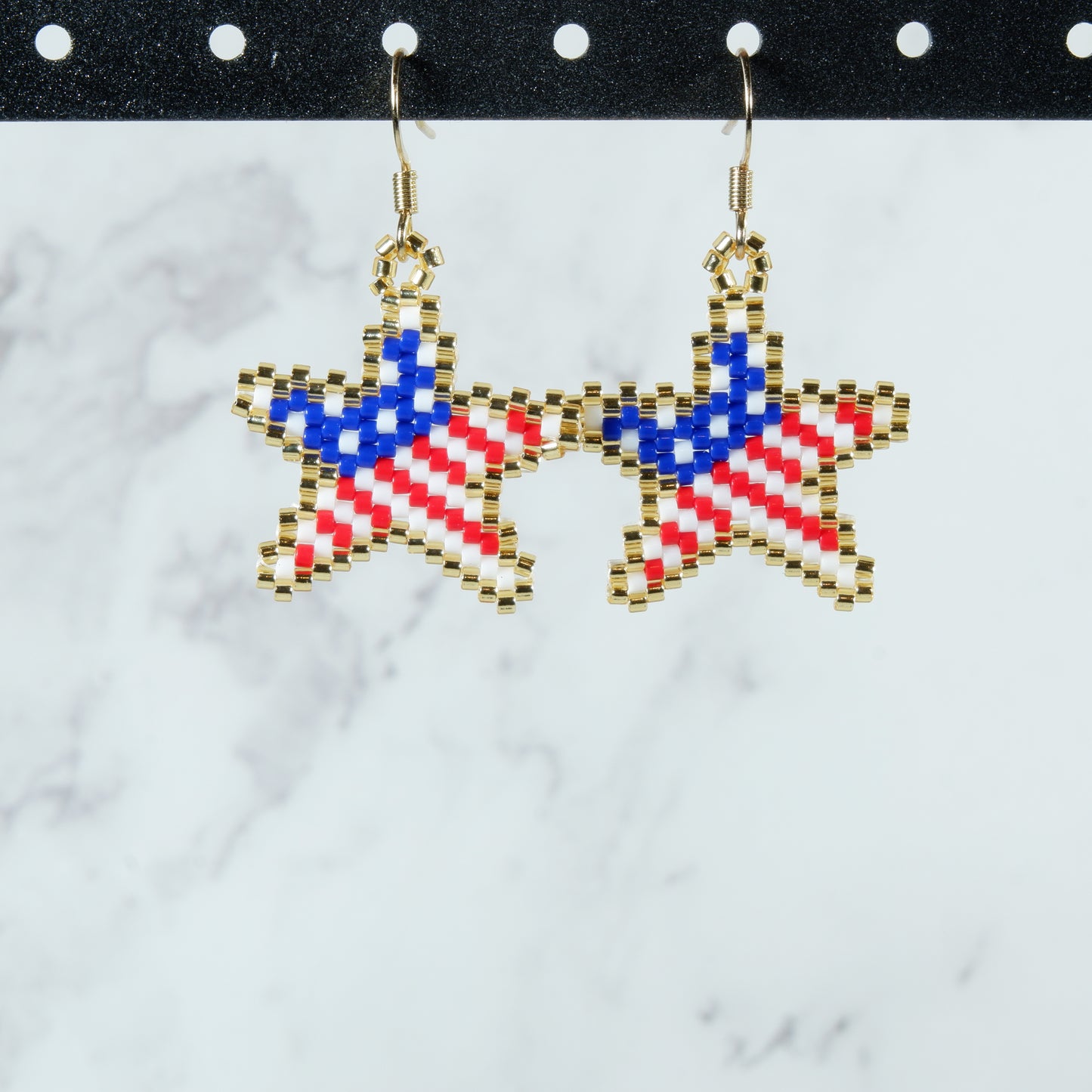 American Flag Star Earrings