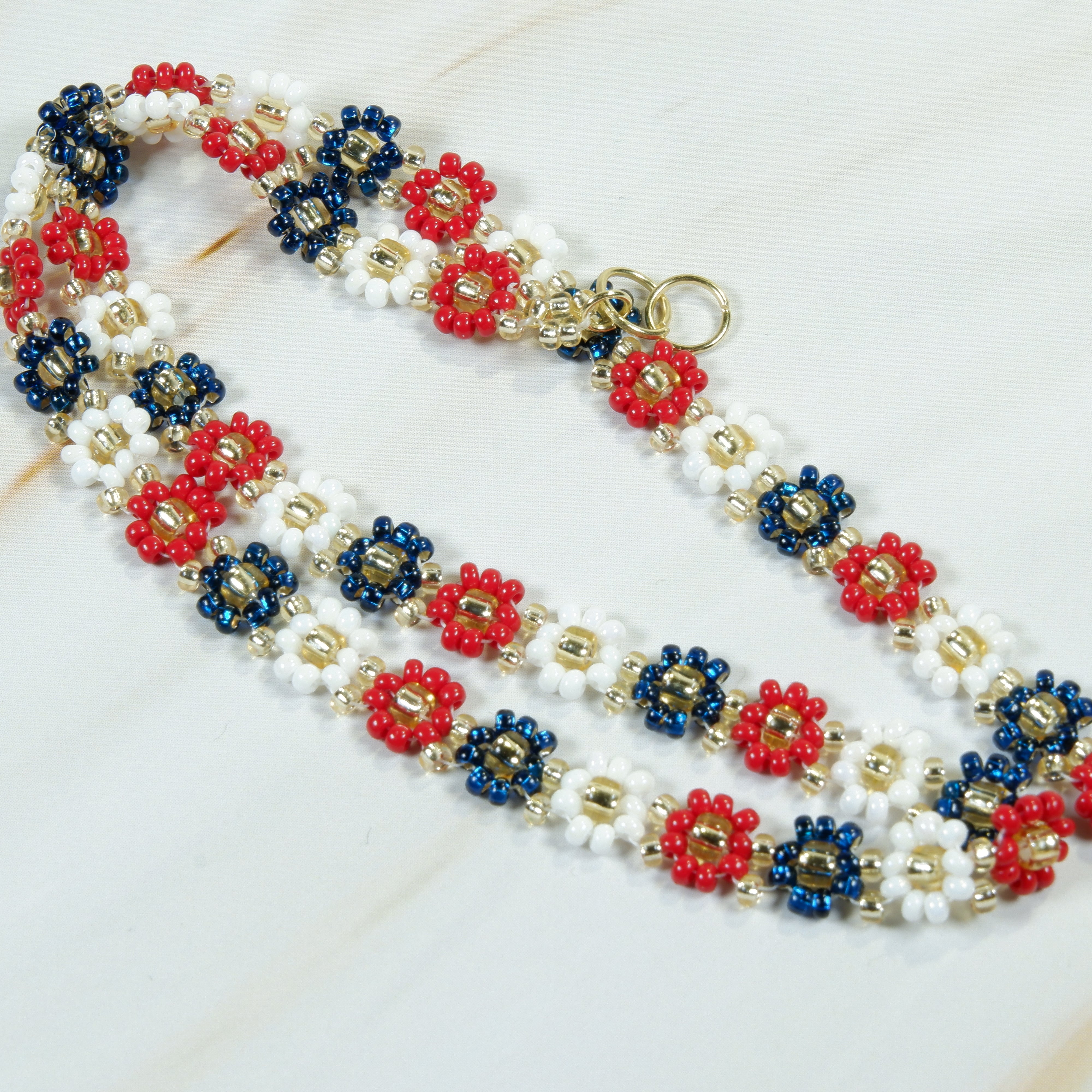 Red white and hot sale blue choker