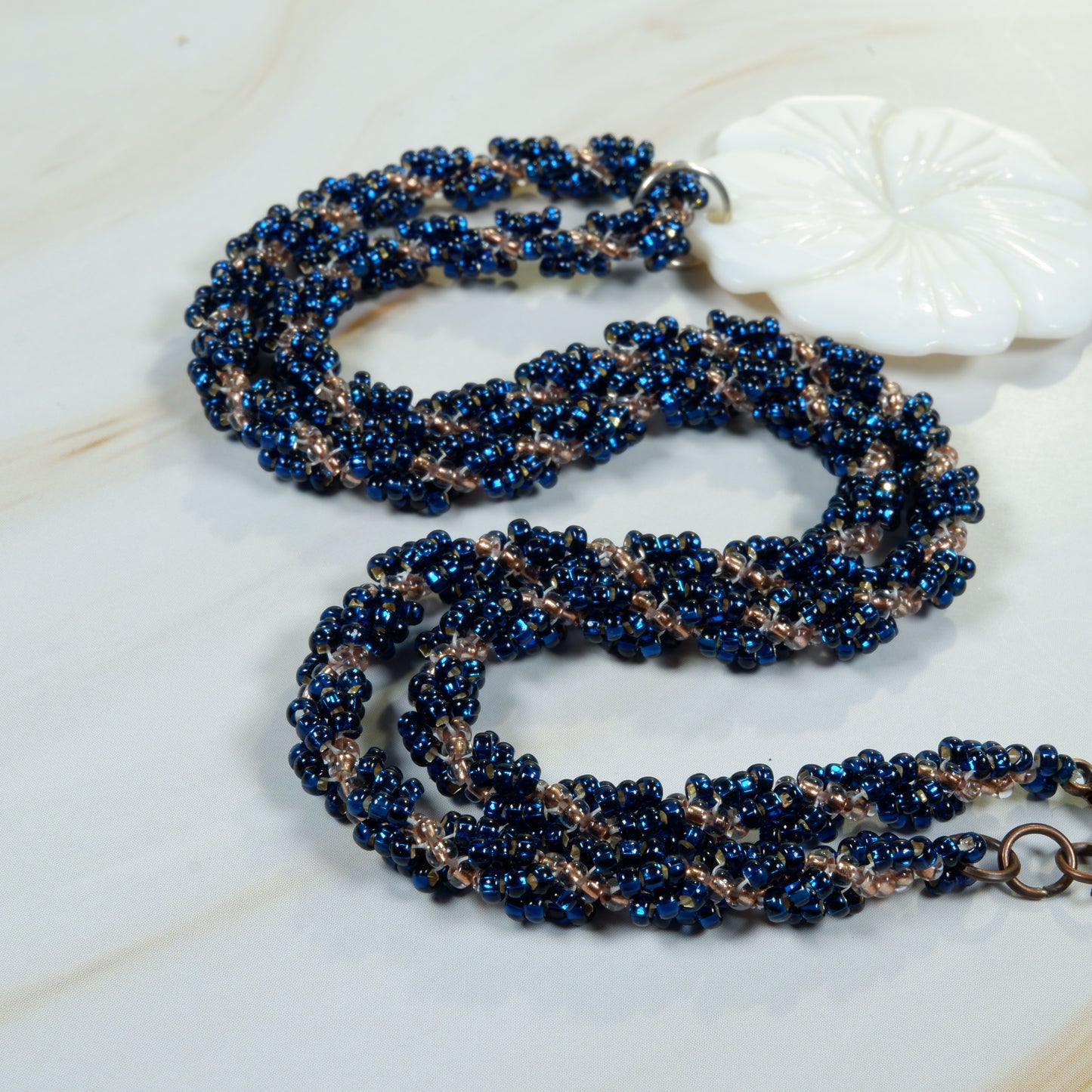 Spiral Rope Shell - Royal Blue & Copper