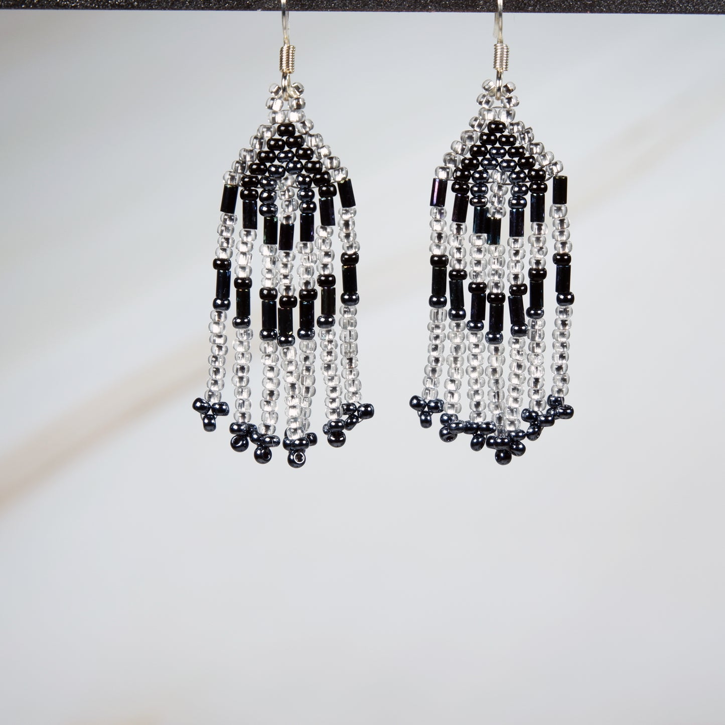 Blue and Silver Fringe Earrings