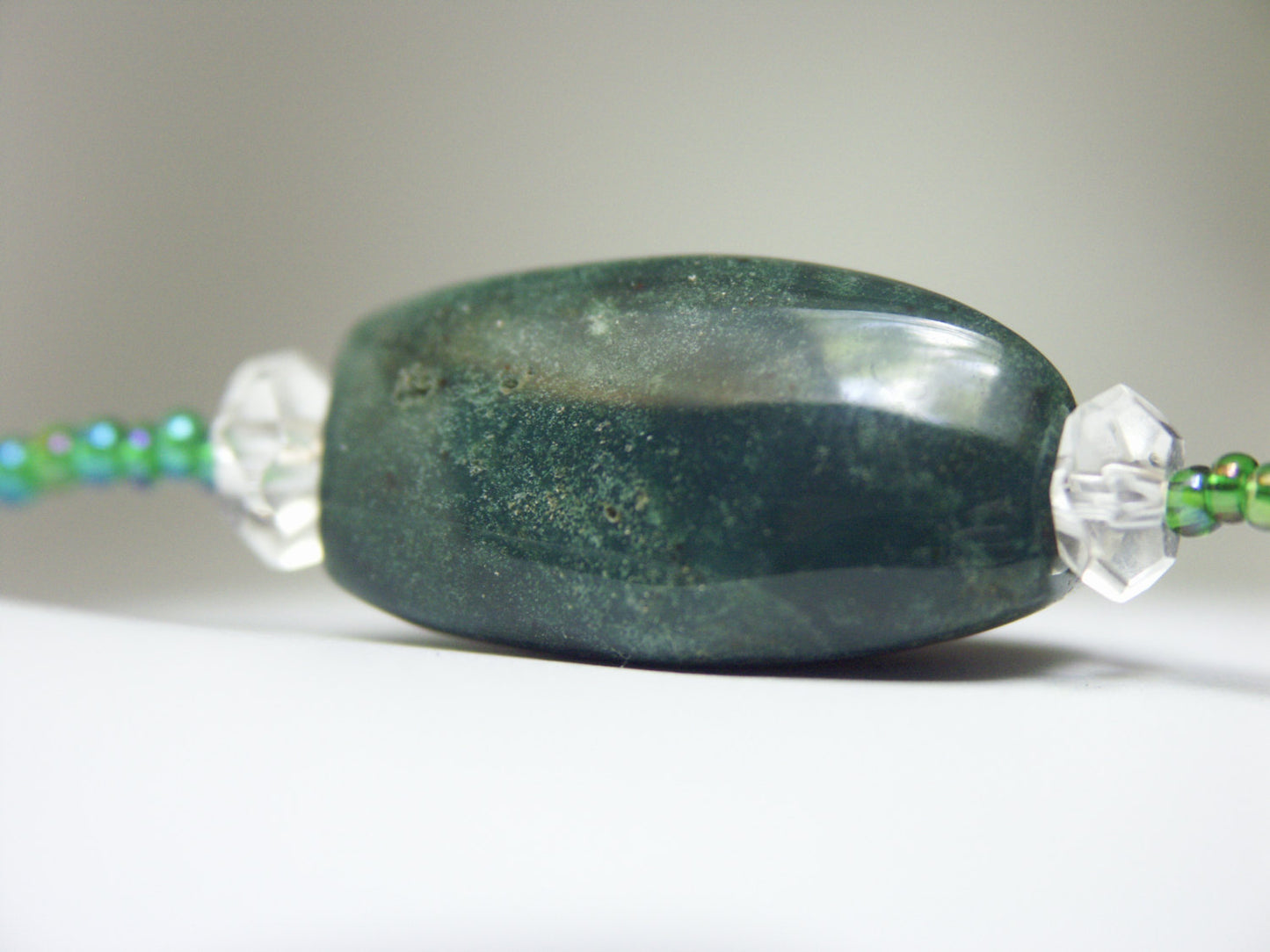 Green Agate and Quartz Necklace - One-of-a-Kind